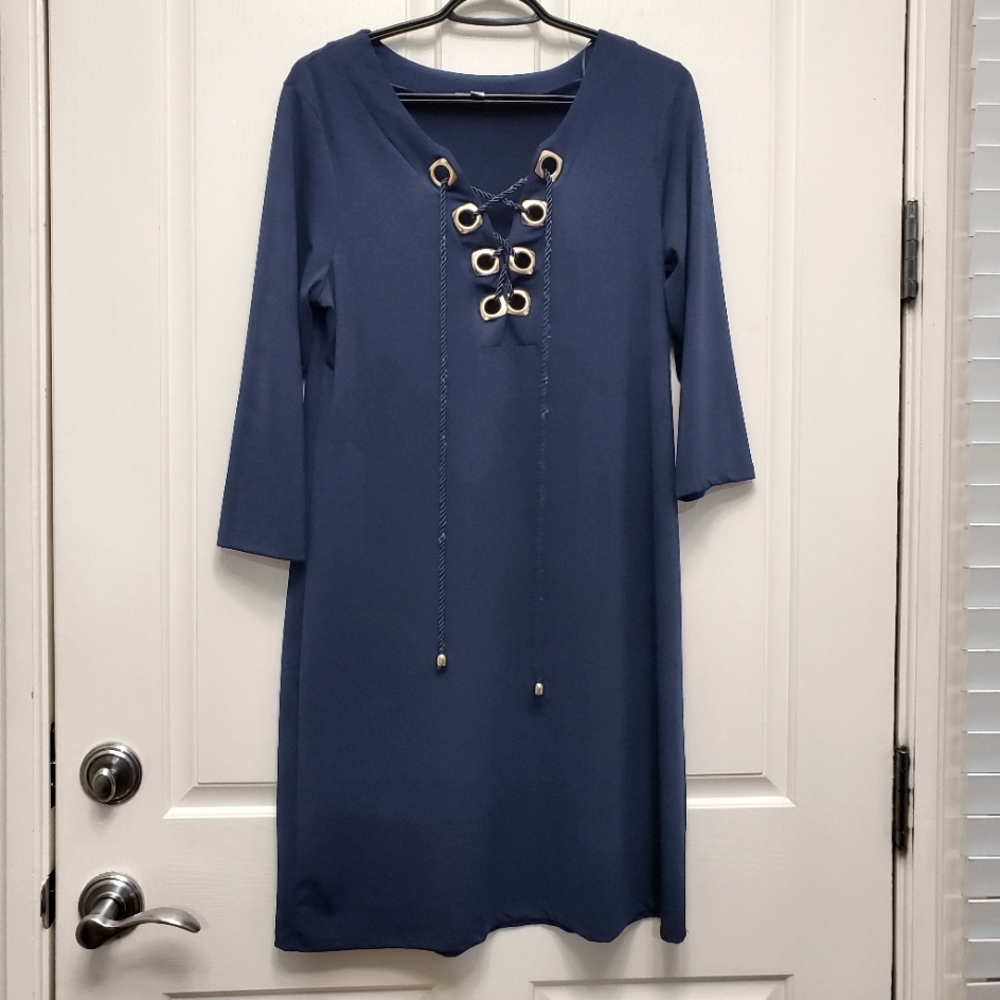 Women's midi dress ,Navy Blue